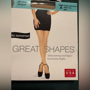 NEW No-Nonsense Great Shapes All Over Shaper Panty Hose Size A in Beige Mist
